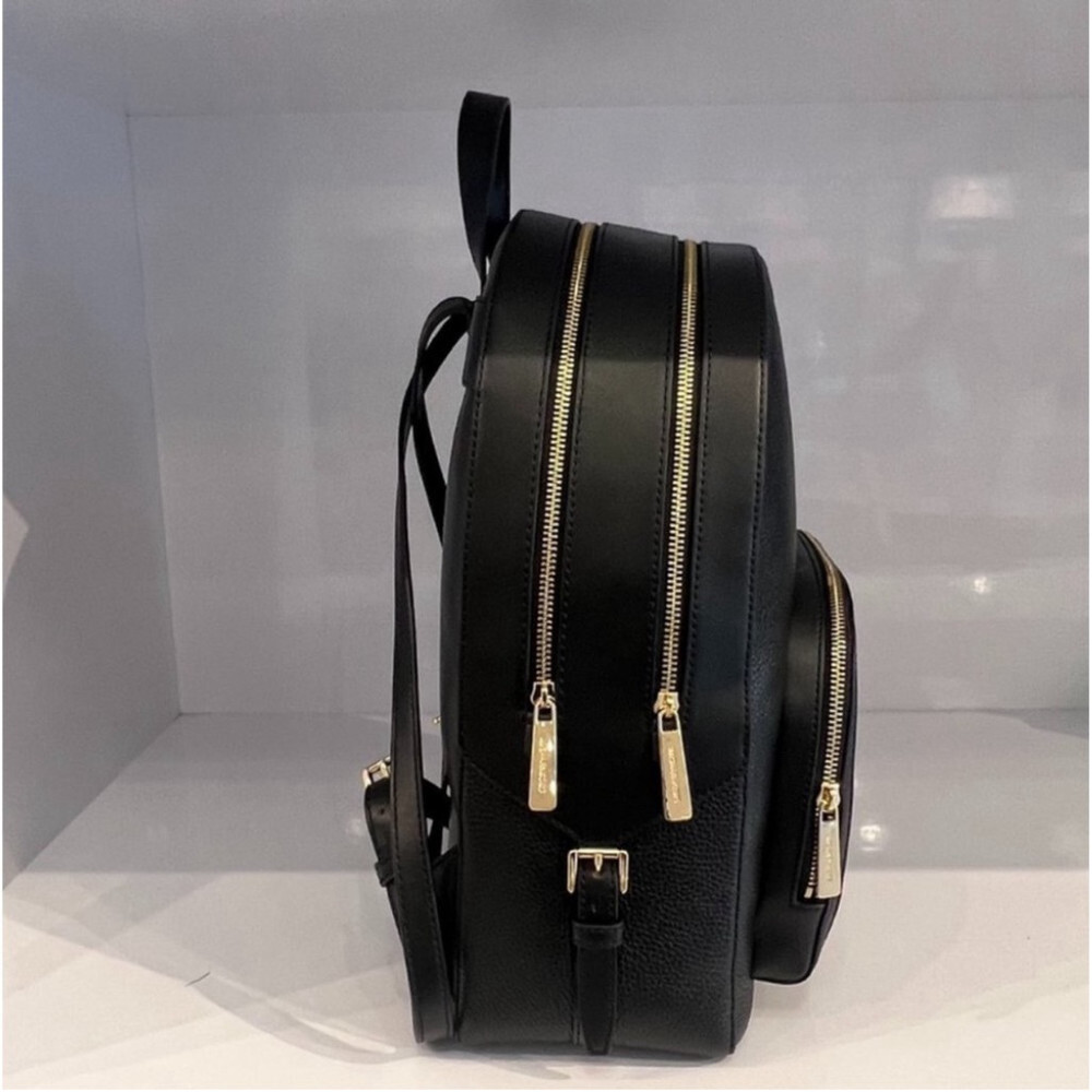 Michael Kors Jaycee Medium Pebbled Leather Backpack Black - Picture 7 of 12